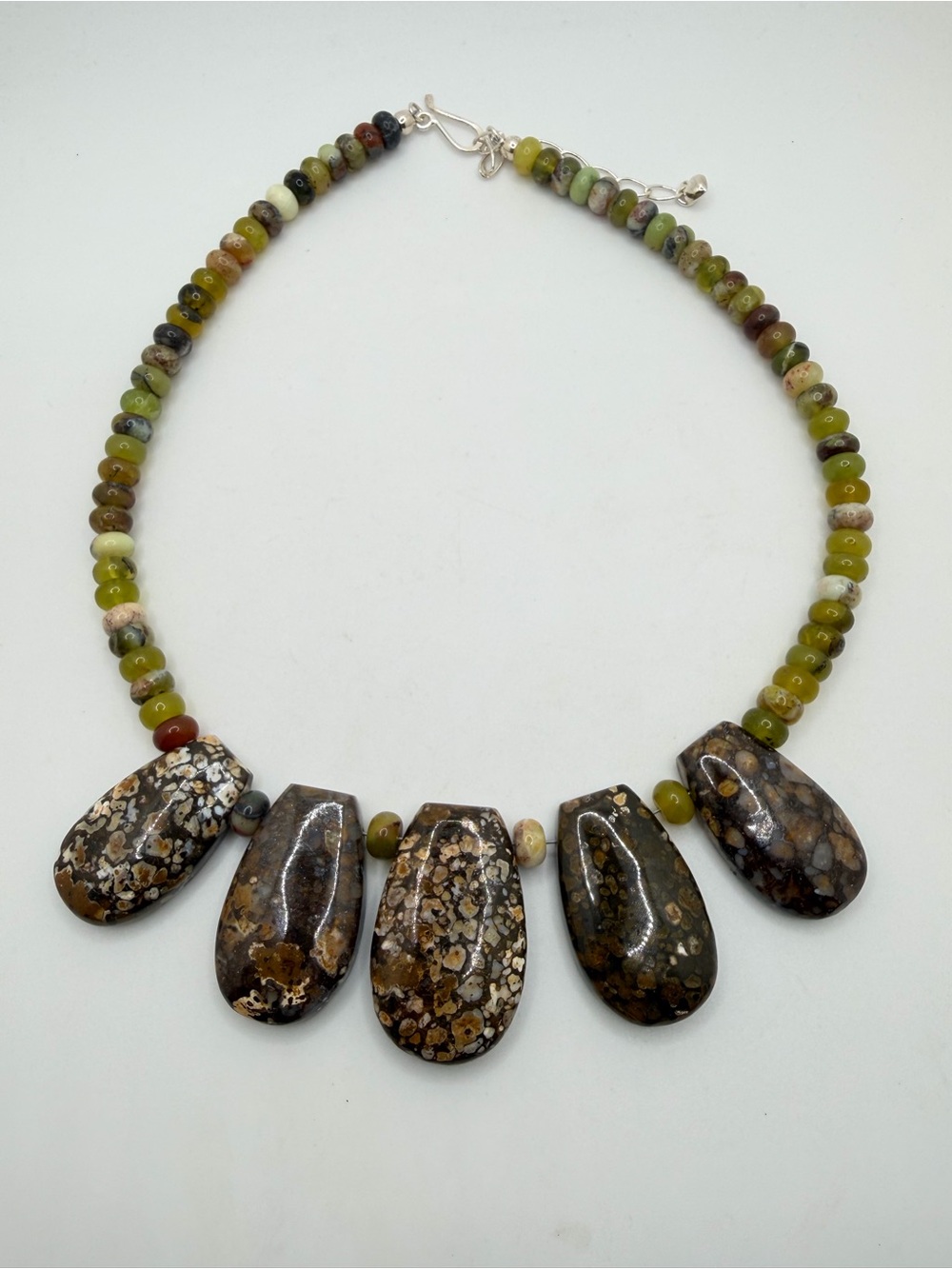 up to 19" DTR Jay King ALL JASPER statement necklace in stamped sterling silver! - Picture 11 of 15